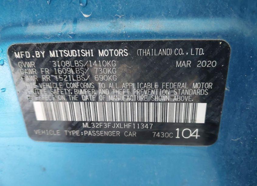 Photo 9 of 2020 Mitsubishi Mirage G4 ES (VIN ML32F3FJXLHF11347)