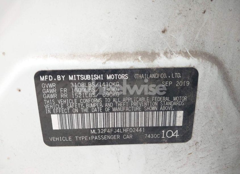 Photo 9 of 2020 Mitsubishi Mirage G4 LE (VIN ML32F4FJ4LHF02441)