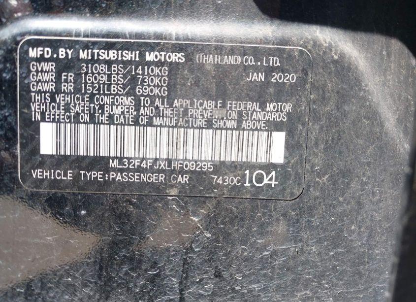 Photo 9 of 2020 Mitsubishi Mirage G4 LE (VIN ML32F4FJXLHF09295)