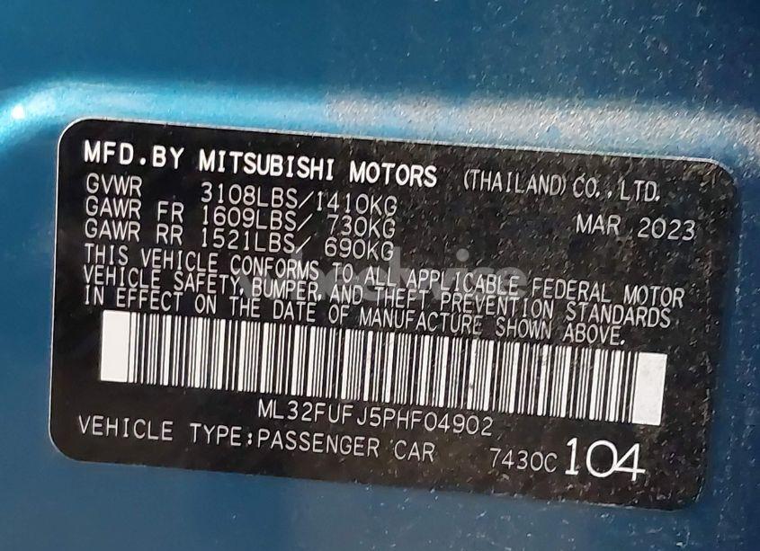 Photo 9 of 2023 Mitsubishi Mirage G4 ES (VIN ML32FUFJ5PHF04902)