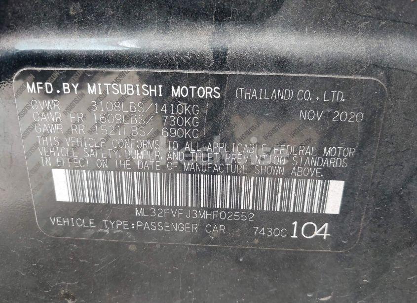 Photo 9 of 2021 Mitsubishi Mirage G4 SE (VIN ML32FVFJ3MHF02552)