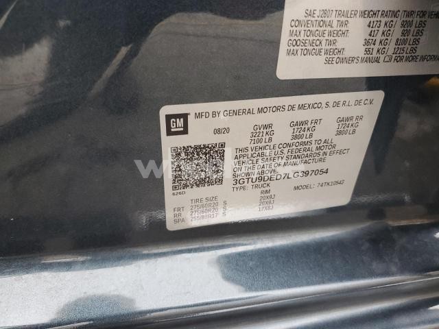 Photo 7 of 2020 GMC SIERRA K1500 SLT (VIN N3GTU9DED7LG39705)