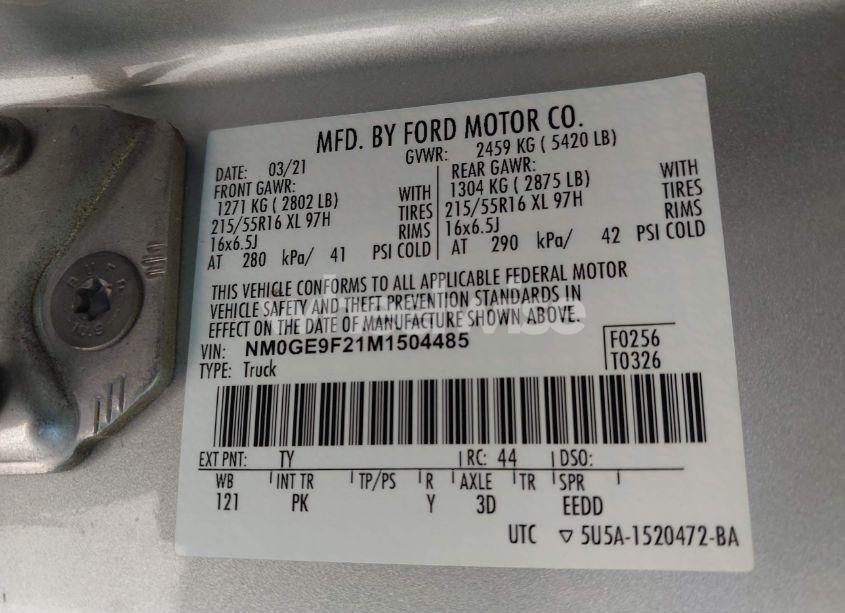 Photo 9 of 2021 Ford Transit CONNECT XLT PASSENGER WAGON (VIN NM0GE9F21M1504485)