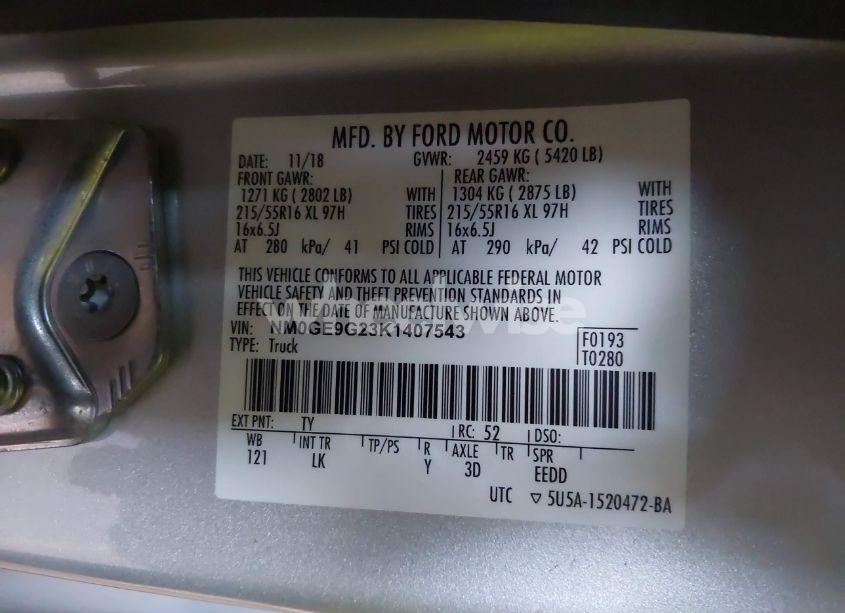 Photo 9 of 2019 Ford Transit CONNECT TITANIUM (VIN NM0GE9G23K1407543)