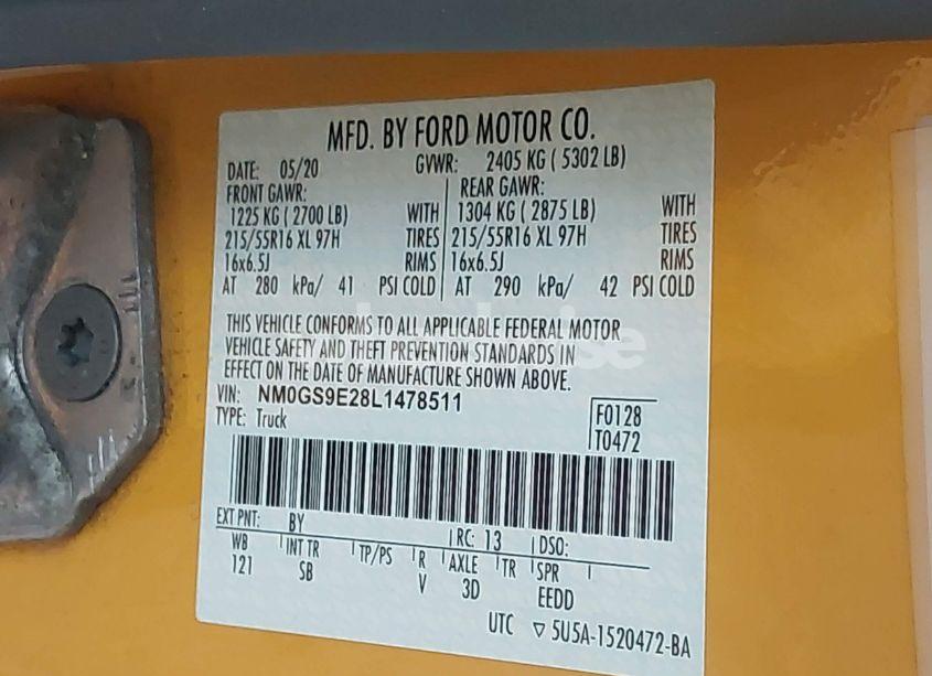 Photo 9 of 2020 Ford Transit CONNECT XL PASSENGER WAGON (VIN NM0GS9E28L1478511)