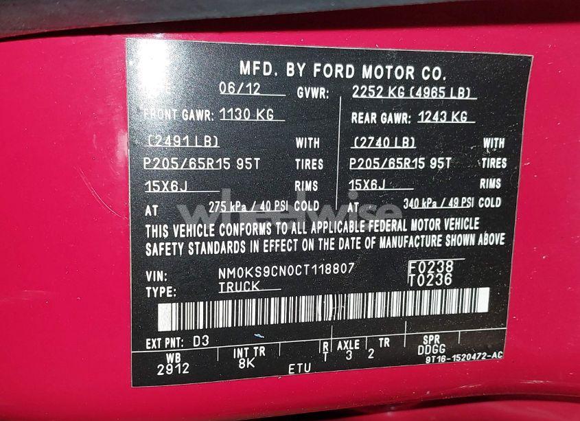 Photo 9 of 2012 Ford Transit CONNECT XLT PREMIUM (VIN NM0KS9CN0CT118807)