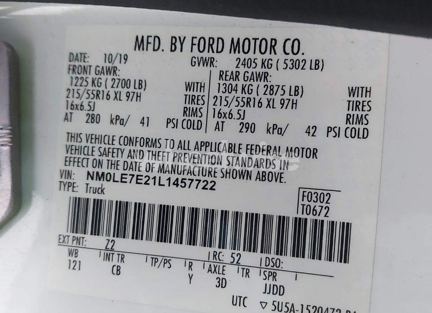 Photo 9 of 2020 Ford Transit CONNECT XL (VIN NM0LE7E21L1457722)