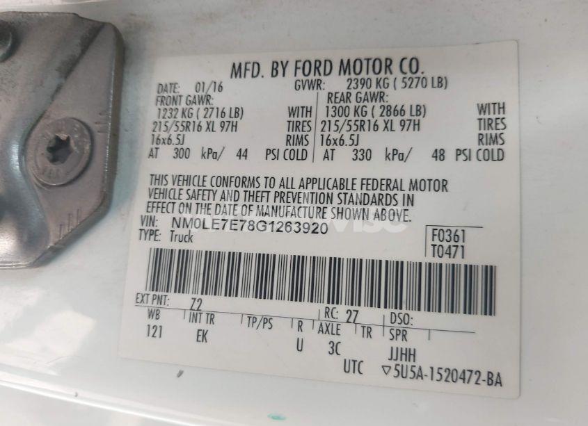 Photo 9 of 2016 Ford Transit CONNECT XL (VIN NM0LE7E78G1263920)