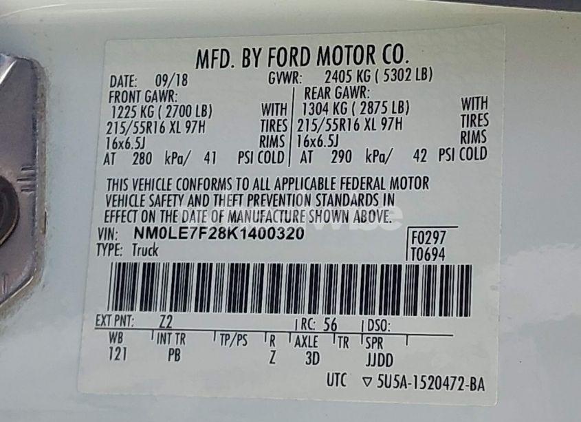 Photo 9 of 2019 Ford Transit CONNECT XLT (VIN NM0LE7F28K1400320)