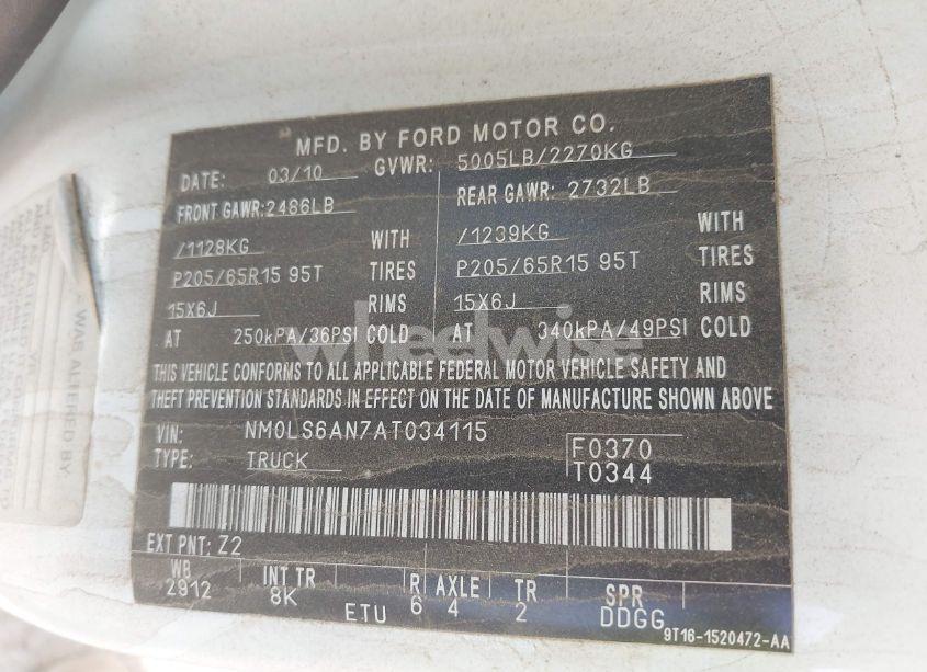 Photo 9 of 2010 Ford Transit CONNECT XL (VIN NM0LS6AN7AT034115)