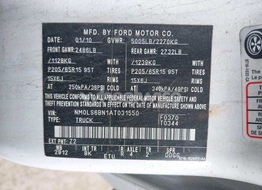 Photo 9 of 2010 Ford Transit CONNECT XLT (VIN NM0LS6BN1AT031550)