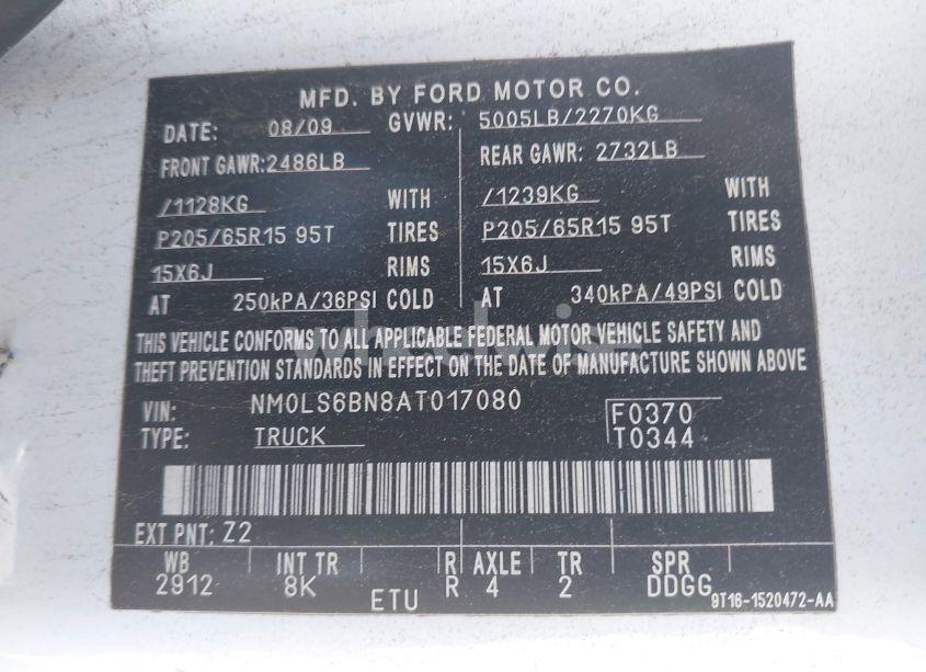 Photo 9 of 2010 Ford Transit CONNECT XLT (VIN NM0LS6BN8AT017080)