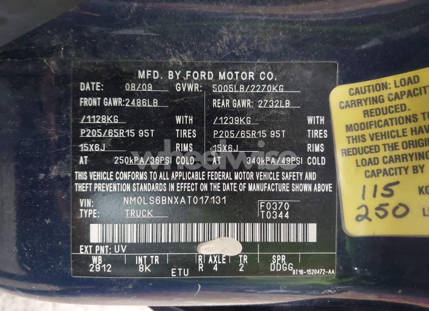 Photo 9 of 2010 Ford Transit CONNECT XLT (VIN NM0LS6BNXAT017131)