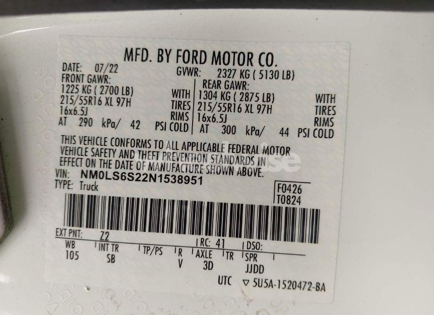 Photo 9 of 2022 Ford Transit CONNECT XL (VIN NM0LS6S22N1538951)