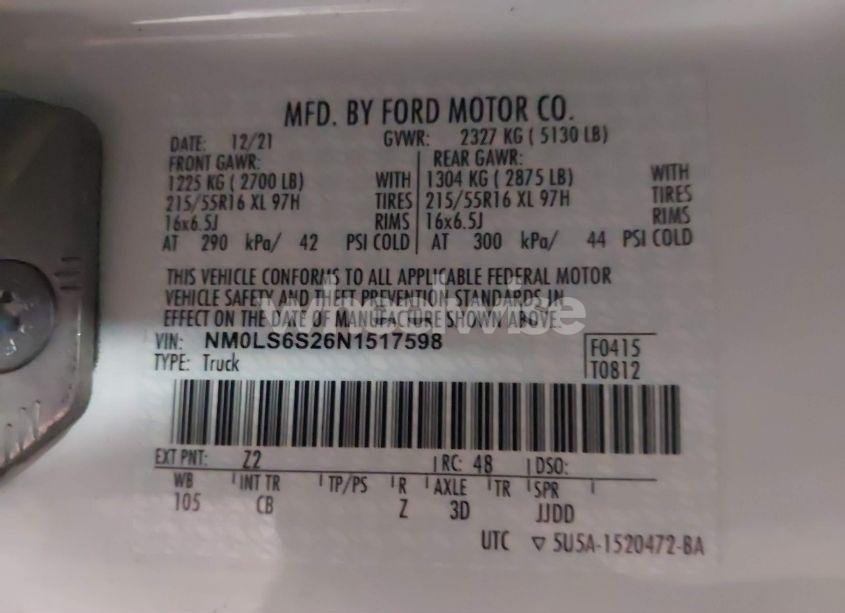 Photo 9 of 2022 Ford Transit CONNECT XL (VIN NM0LS6S26N1517598)