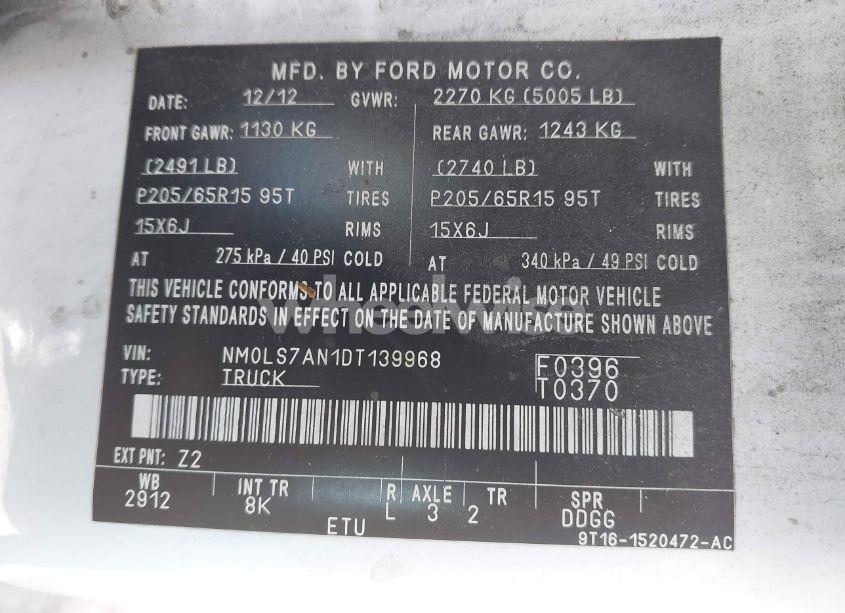 Photo 9 of 2013 Ford Transit CONNECT XL (VIN NM0LS7AN1DT139968)