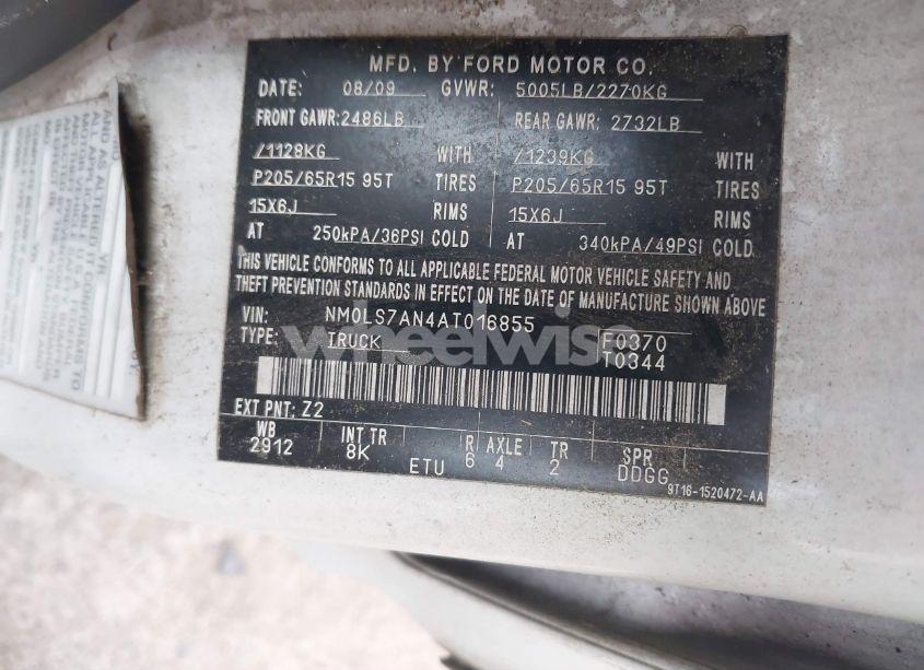 Photo 9 of 2010 Ford Transit CONNECT XL (VIN NM0LS7AN4AT016855)