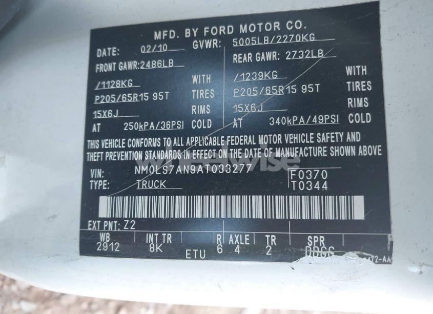 Photo 9 of 2010 Ford Transit CONNECT XL (VIN NM0LS7AN9AT033277)