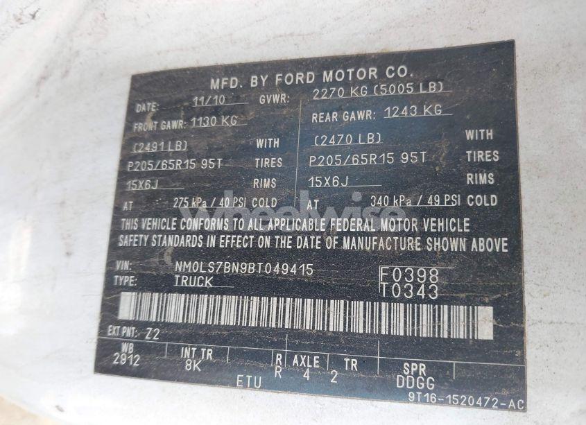 Photo 9 of 2011 Ford Transit CONNECT XLT (VIN NM0LS7BN9BT049415)