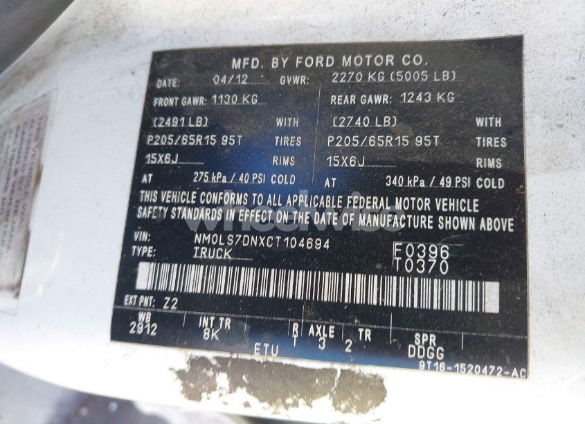 Photo 9 of 2012 Ford Transit CONNECT XLT (VIN NM0LS7DNXCT104694)