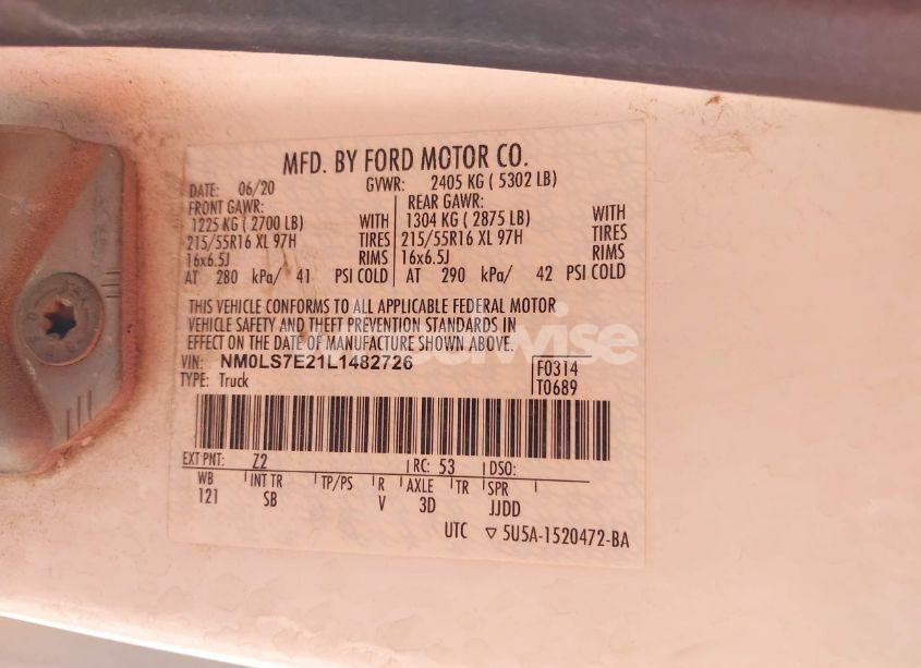 Photo 9 of 2020 Ford Transit CONNECT XL CARGO VAN (VIN NM0LS7E21L1482726)