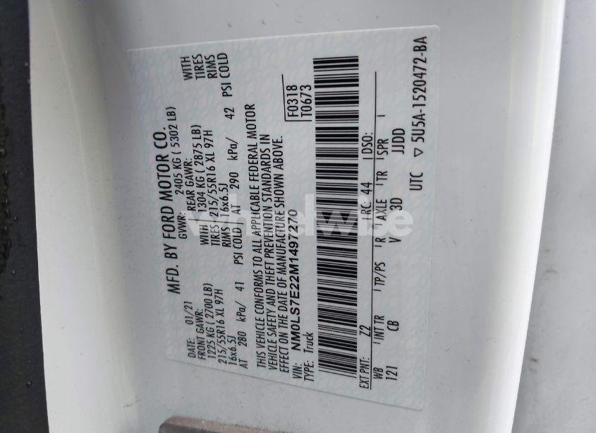 Photo 9 of 2021 Ford Transit CONNECT XL CARGO VAN (VIN NM0LS7E22M1497270)