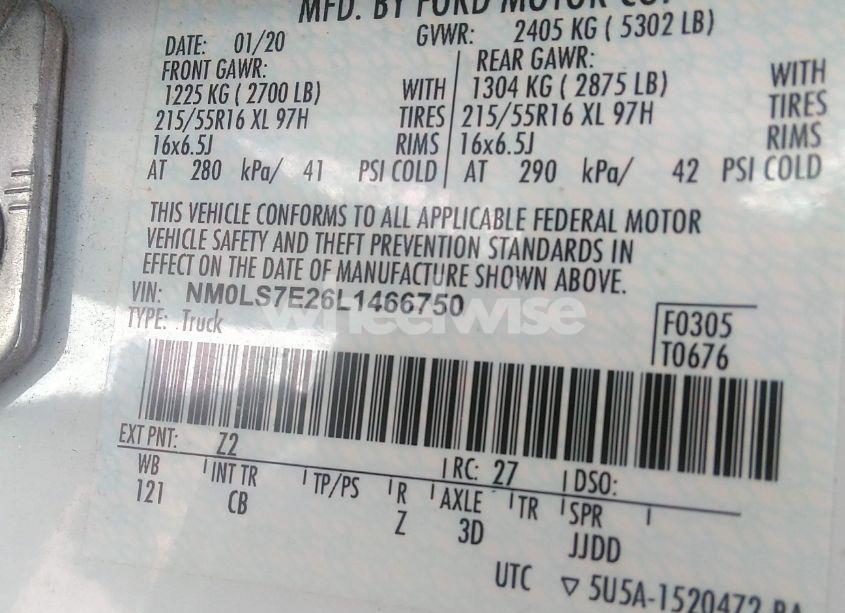 Photo 9 of 2020 Ford Transit CONNECT XL CARGO VAN (VIN NM0LS7E26L1466750)