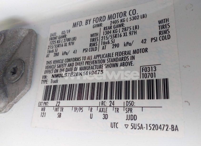 Photo 9 of 2019 Ford Transit CONNECT XL (VIN NM0LS7E28K1419475)