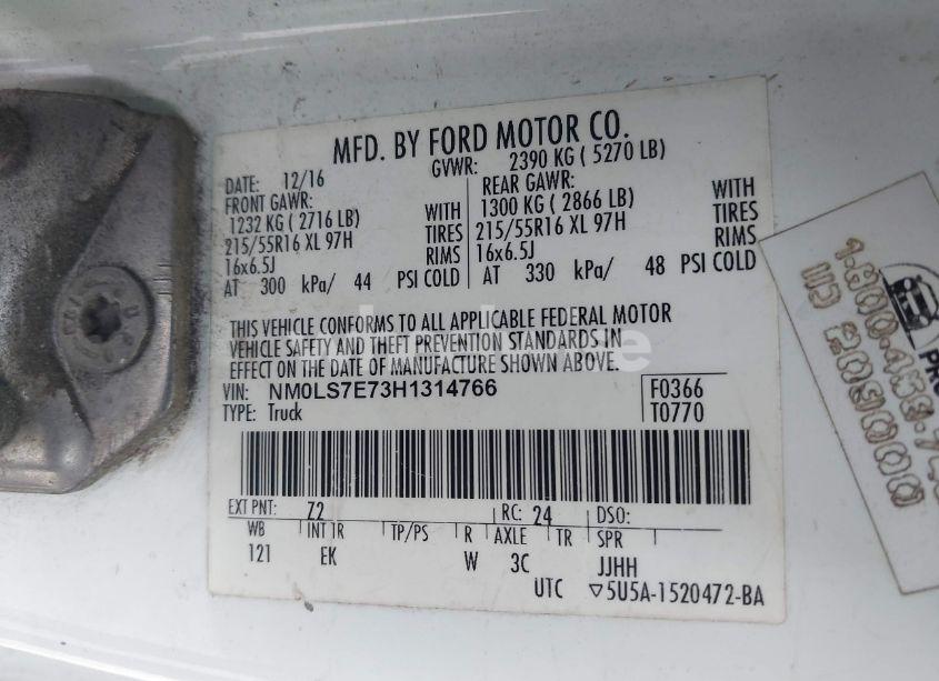 Photo 9 of 2017 Ford Transit CONNECT XL (VIN NM0LS7E73H1314766)