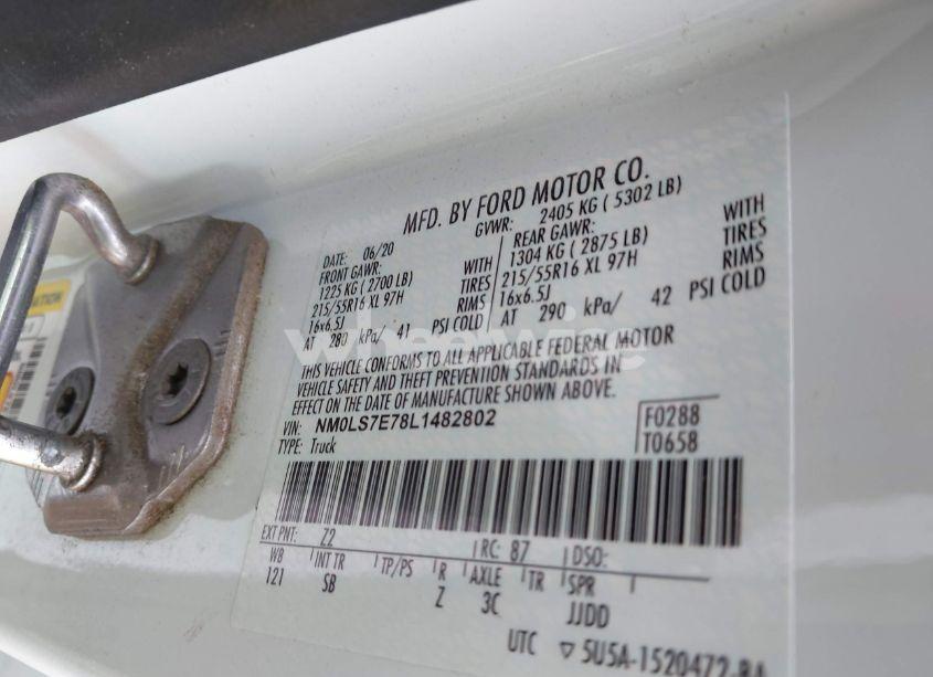 Photo 9 of 2020 Ford Transit CONNECT XL CARGO VAN (VIN NM0LS7E78L1482802)