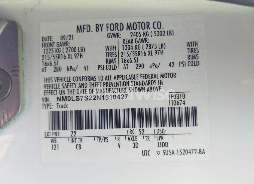 Photo 9 of 2022 Ford Transit CONNECT XL CARGO VAN (VIN NM0LS7S22N1510427)