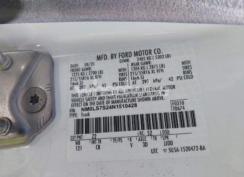 Photo 9 of 2022 Ford Transit CONNECT XL CARGO VAN (VIN NM0LS7S24N1510428)