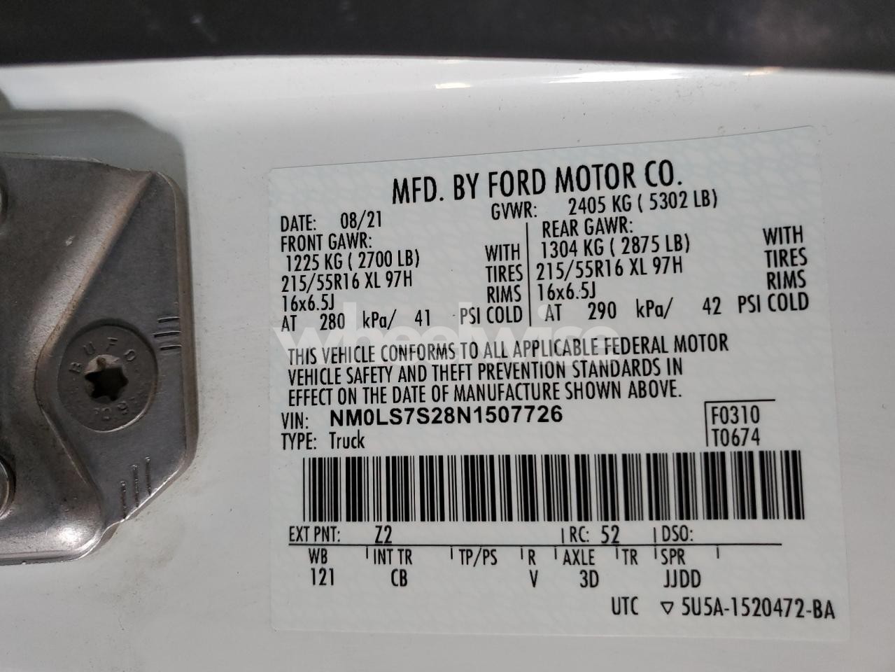 Photo 13 of 2022 FORD TRANSIT CONNECT XL (VIN NM0LS7S28N1507726)