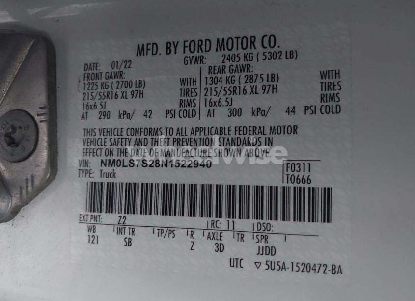 Photo 9 of 2022 Ford Transit CONNECT XL CARGO VAN (VIN NM0LS7S28N1522940)