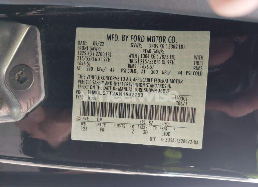 Photo 8 of 2022 Ford Transit CONNECT XLT CARGO VAN (VIN NM0LS7T2XN1542783)