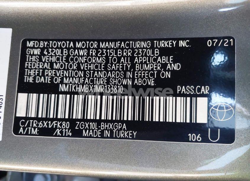 Photo 9 of 2021 Toyota C-hr XLE (VIN NMTKHMBX1MR133810)