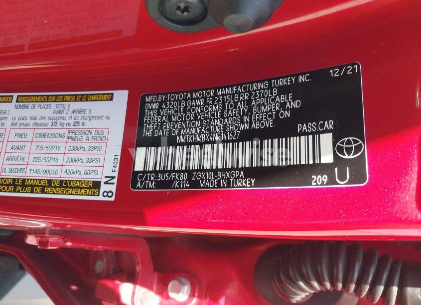 Photo 9 of 2022 Toyota C-hr XLE (VIN NMTKHMBX4NR141627)