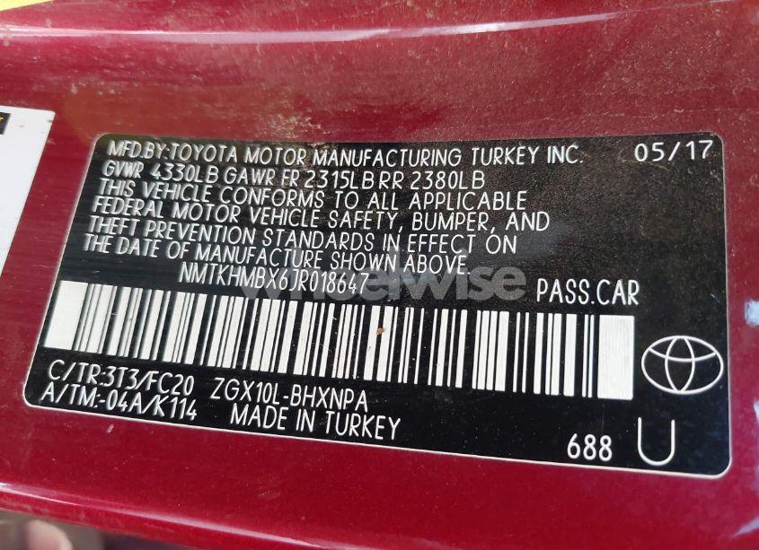 Photo 9 of 2018 Toyota C-hr XLE PREMIUM (VIN NMTKHMBX6JR018647)