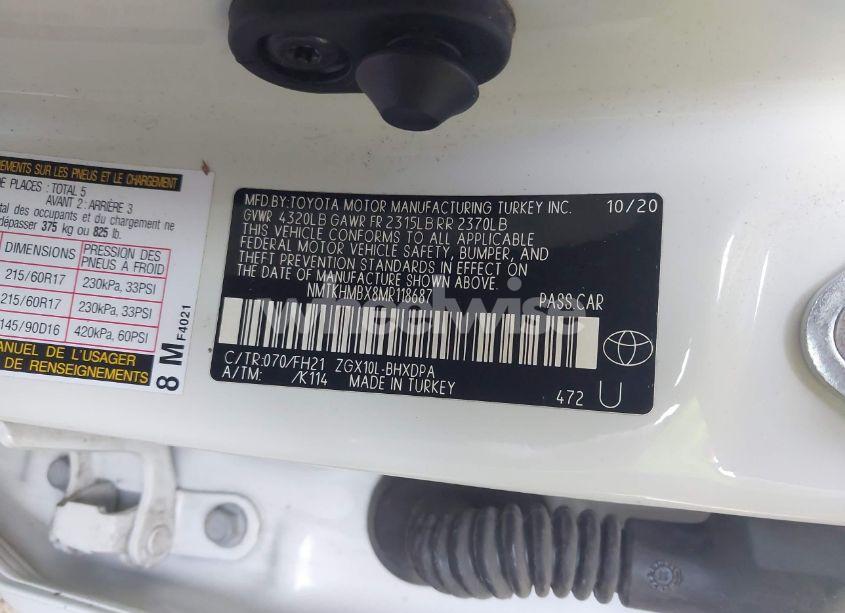 Photo 9 of 2021 Toyota C-hr LE (VIN NMTKHMBX8MR118687)