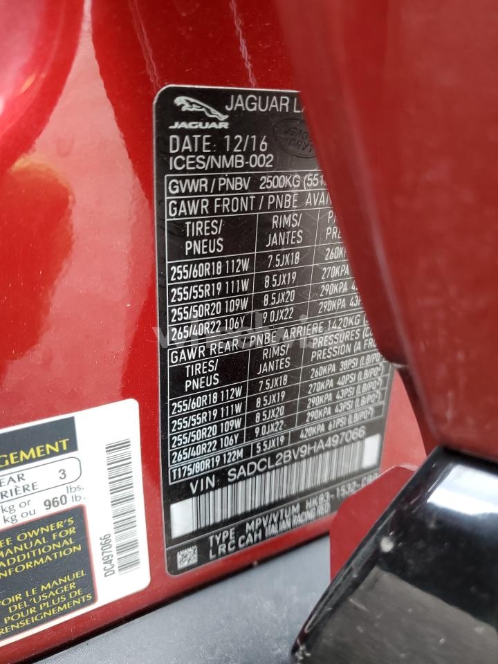 Photo 13 of 2017 JAGUAR F-PACE R - SPORT N/A (VIN SADCL2BV9HA497066)