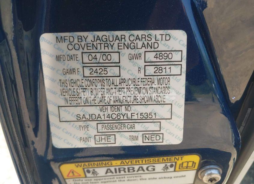 Photo 9 of 2000 Jaguar Xj8 N/A (VIN SAJDA14C6YLF15351)