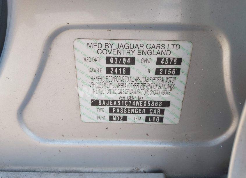 Photo 9 of 2004 Jaguar X-type 3.0 (VIN SAJEA51C74WE05868)