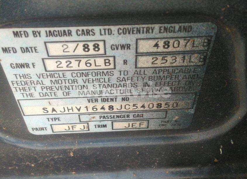 Photo 9 of 1988 Jaguar Xj6 (VIN SAJHV1648JC540850)