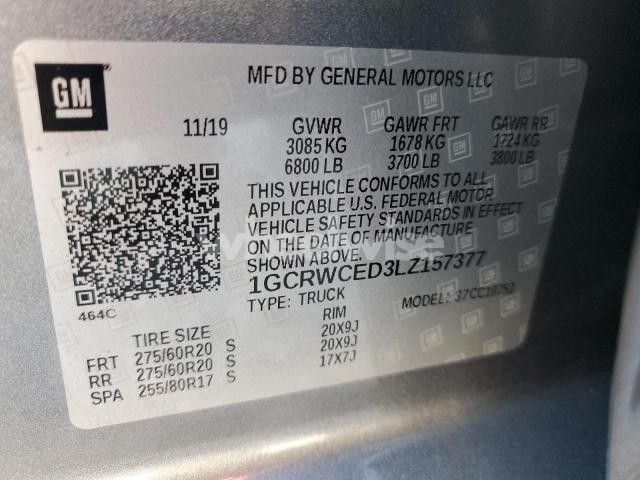 Photo 7 of 2020 CHEVROLET SILVERADO C1500 LT (VIN SAJWA0ES0DPS76341)