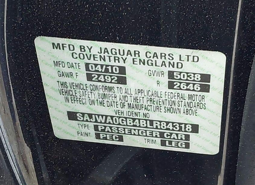 Photo 9 of 2011 Jaguar Xf PREMIUM (VIN SAJWA0GB4BLR84318)