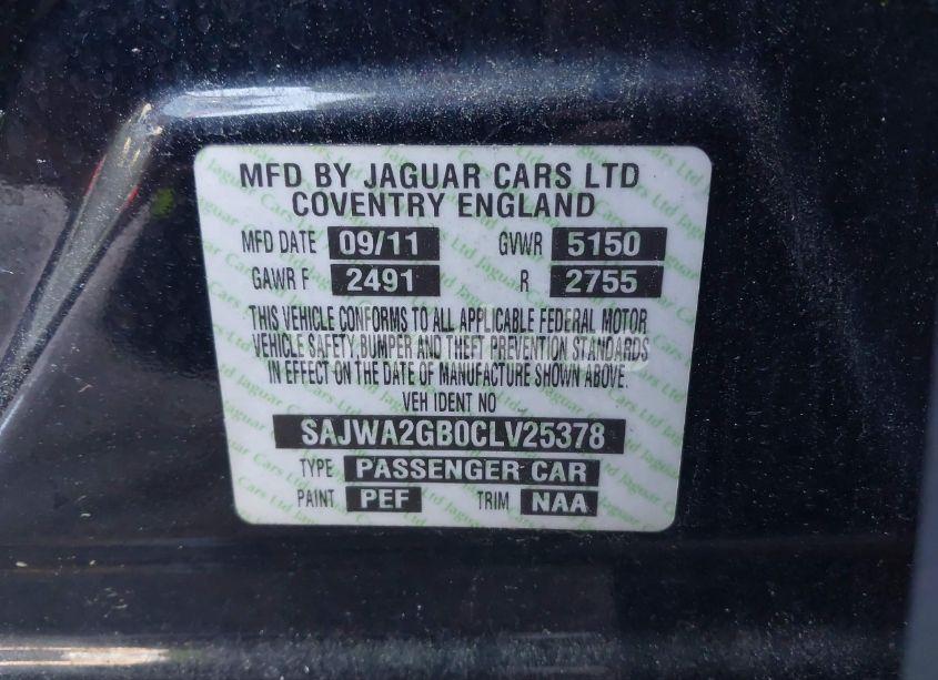 Photo 9 of 2012 Jaguar Xj XJL PORTFOLIO (VIN SAJWA2GB0CLV25378)
