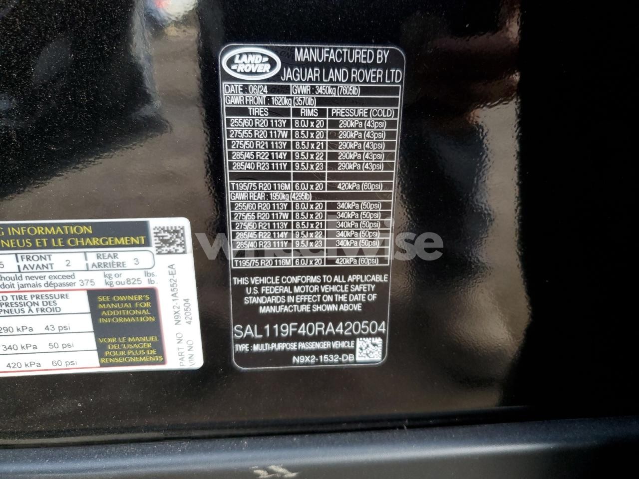 Photo 13 of 2024 LAND ROVER RANGE ROVER SPORT AUTOBIOGRAPHY N/A (VIN SAL119F40RA420504)