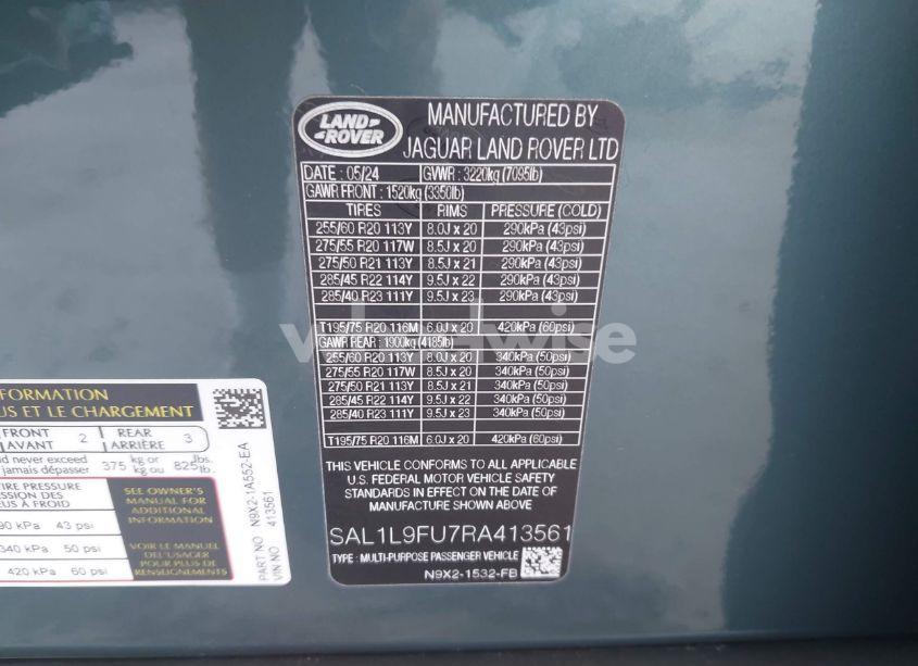 Photo 9 of 2024 Land Rover RANGE ROVER SPORT DYNAMIC SE (VIN SAL1L9FU7RA413561)