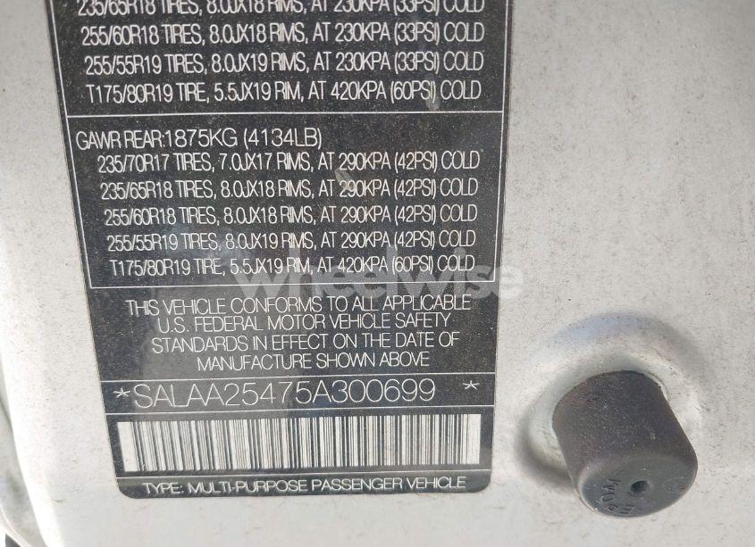 Photo 9 of 2005 Land Rover LR3 SE (VIN SALAA25475A300699)