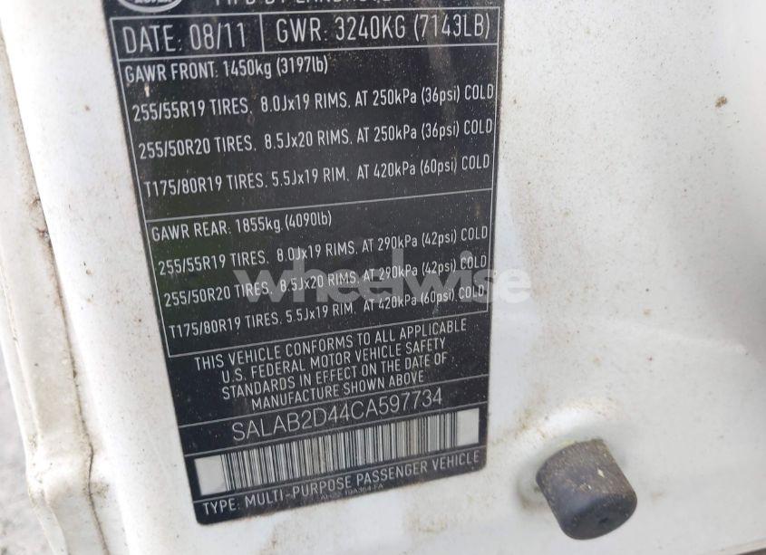 Photo 9 of 2012 Land Rover LR4 (VIN SALAB2D44CA597734)